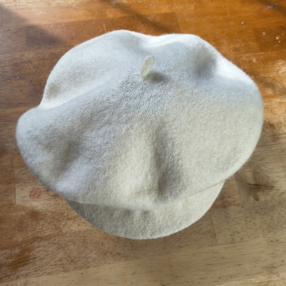 Vintage Normandy ultrabasque white cream colored wool beret newsboy hat - Picture 3 of 9